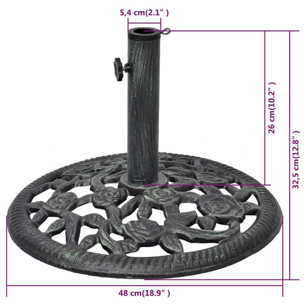 Sonnenschirmständer aus Gusseisen, 12 kg, 48 cm