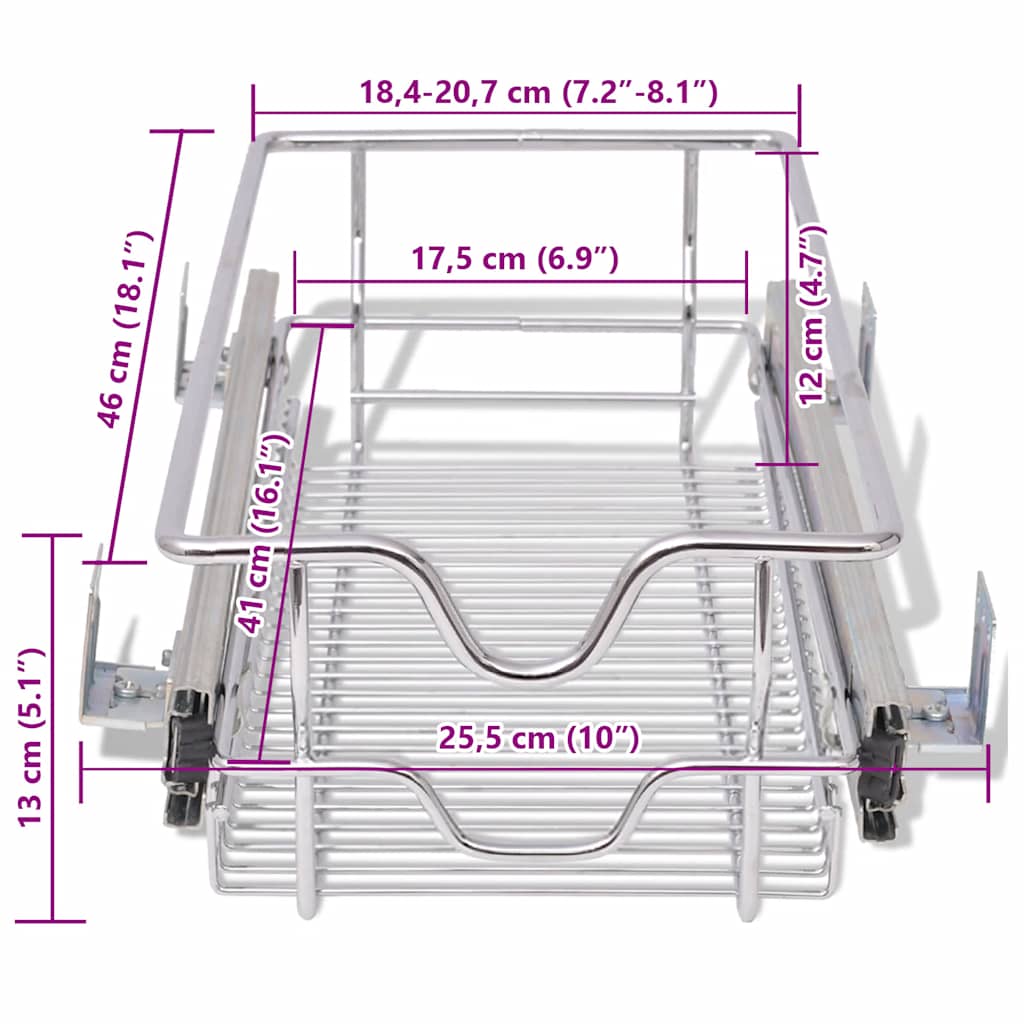 Drahtgeflechtkorb 2 Stück 300 mm Silber