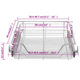 Wire Mesh Basket 2 pcs 500mm Silver