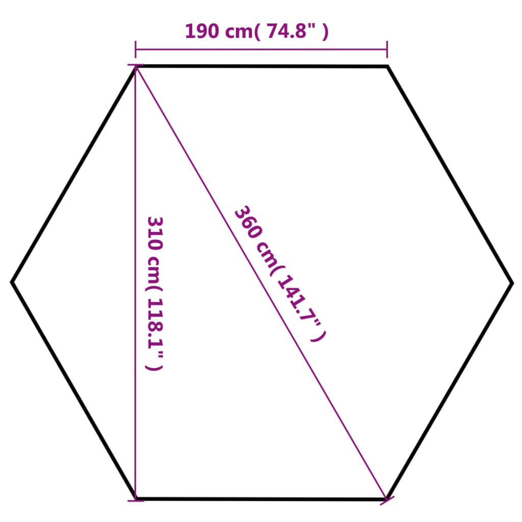 Dark Blue 3.6x3.1m Folding Hexagonal Marquee