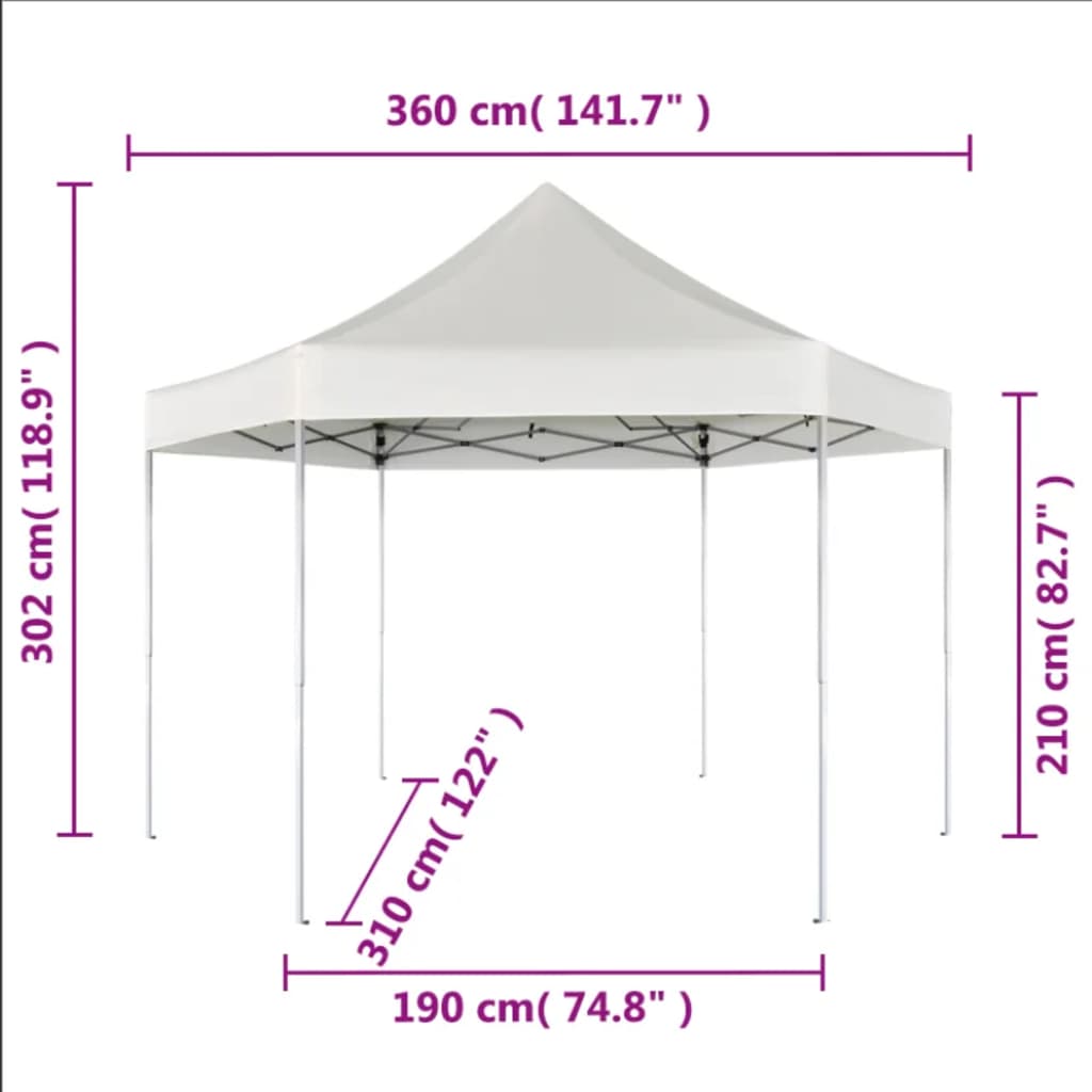 Faltbares sechseckiges Partyzelt Dunkelblau 3,6x3,1 m