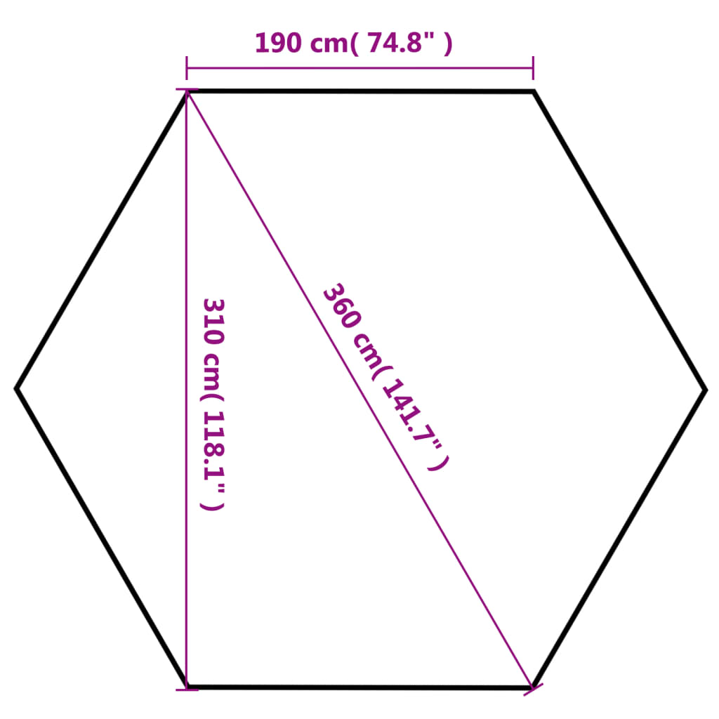 Chapiteau hexagonal avec 6 parois latérales Gris 3,6x3,1 m