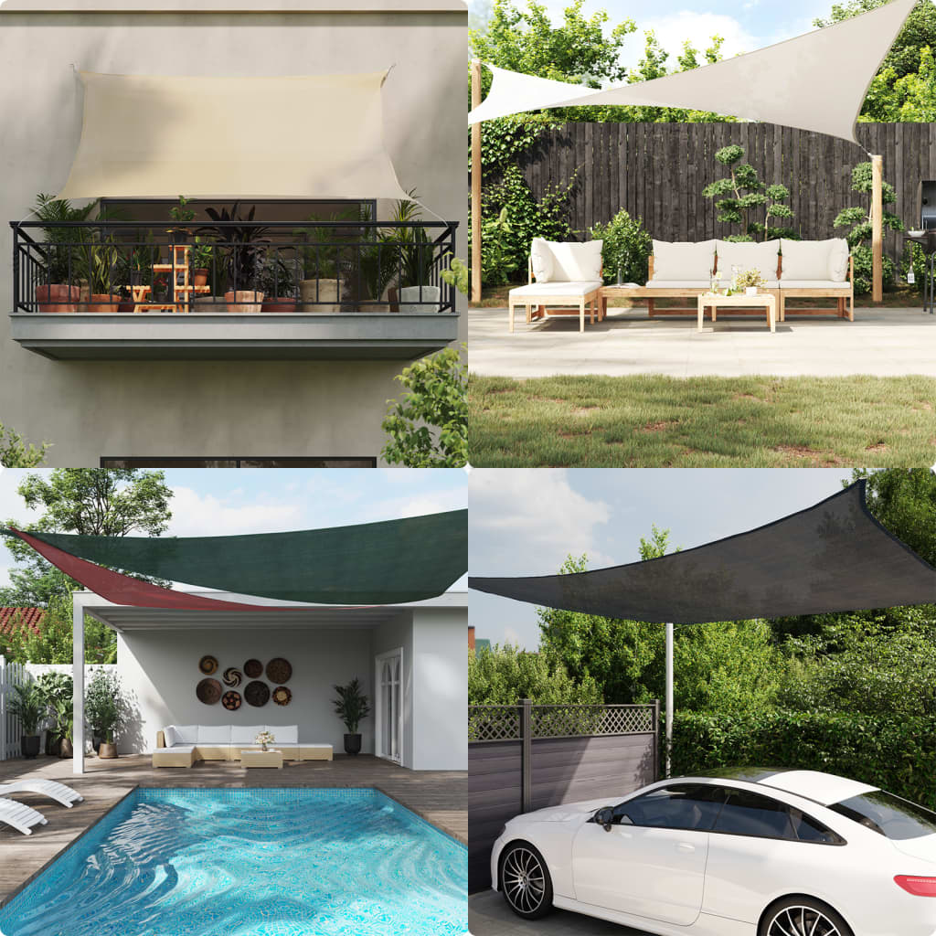 Parasol en PEHD triangulaire 3,6 x 3,6 x 3,6 m Anthracite