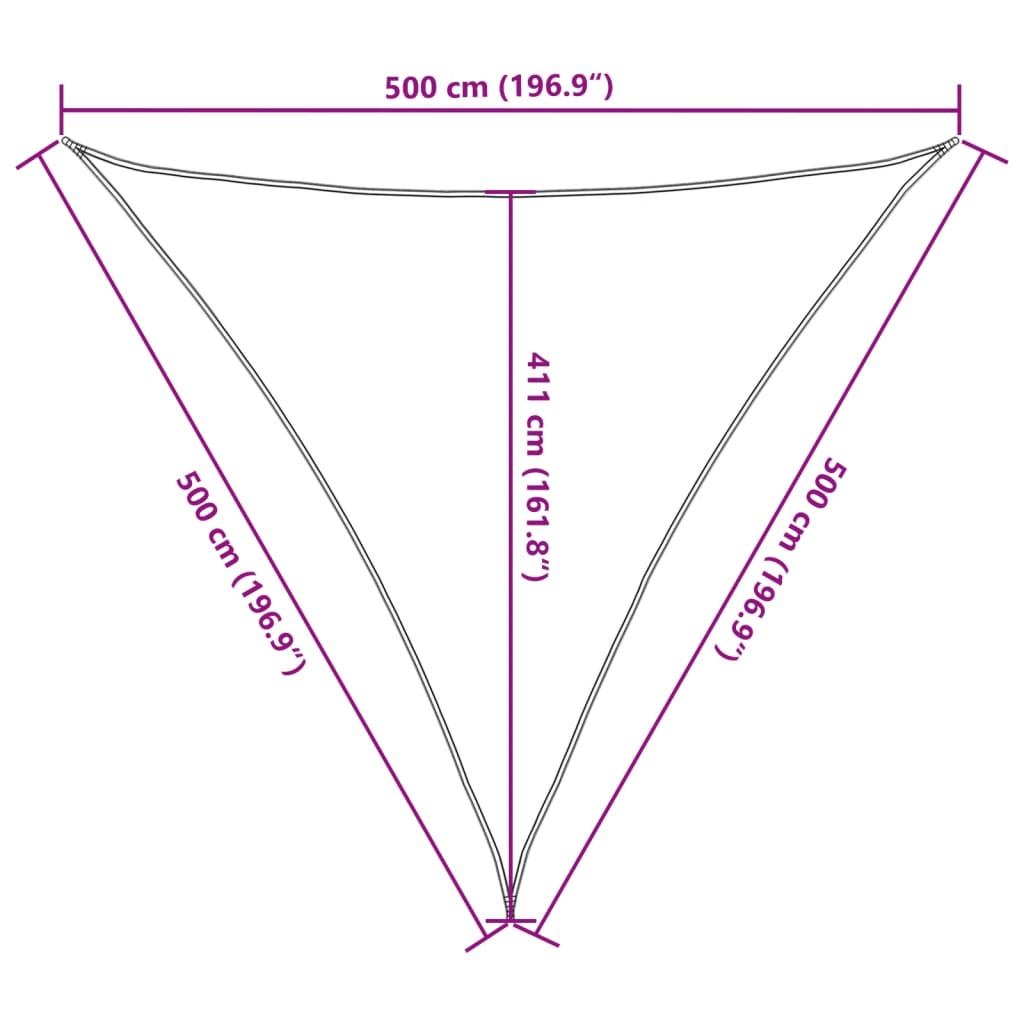 Parasol en PEHD triangulaire 5x5x5 m Anthracite