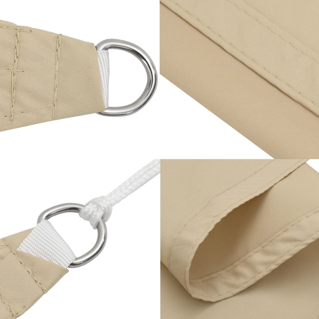 Voile de parasol tissu oxford triangulaire 3,6x3,6x3,6 m beige