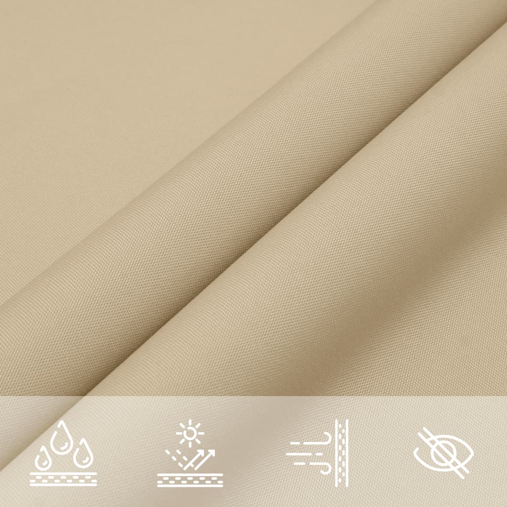 Voile de parasol tissu oxford triangulaire 5x5x5 m beige