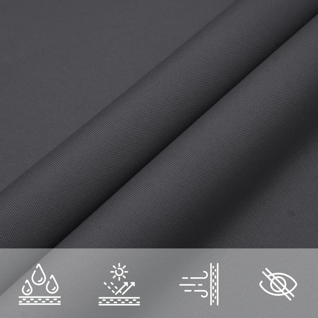 Voile de parasol tissu oxford rectangulaire 2x4 m anthracite