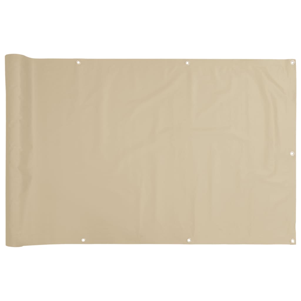 Écran de balcon en tissu Oxford 75x600 cm Beige