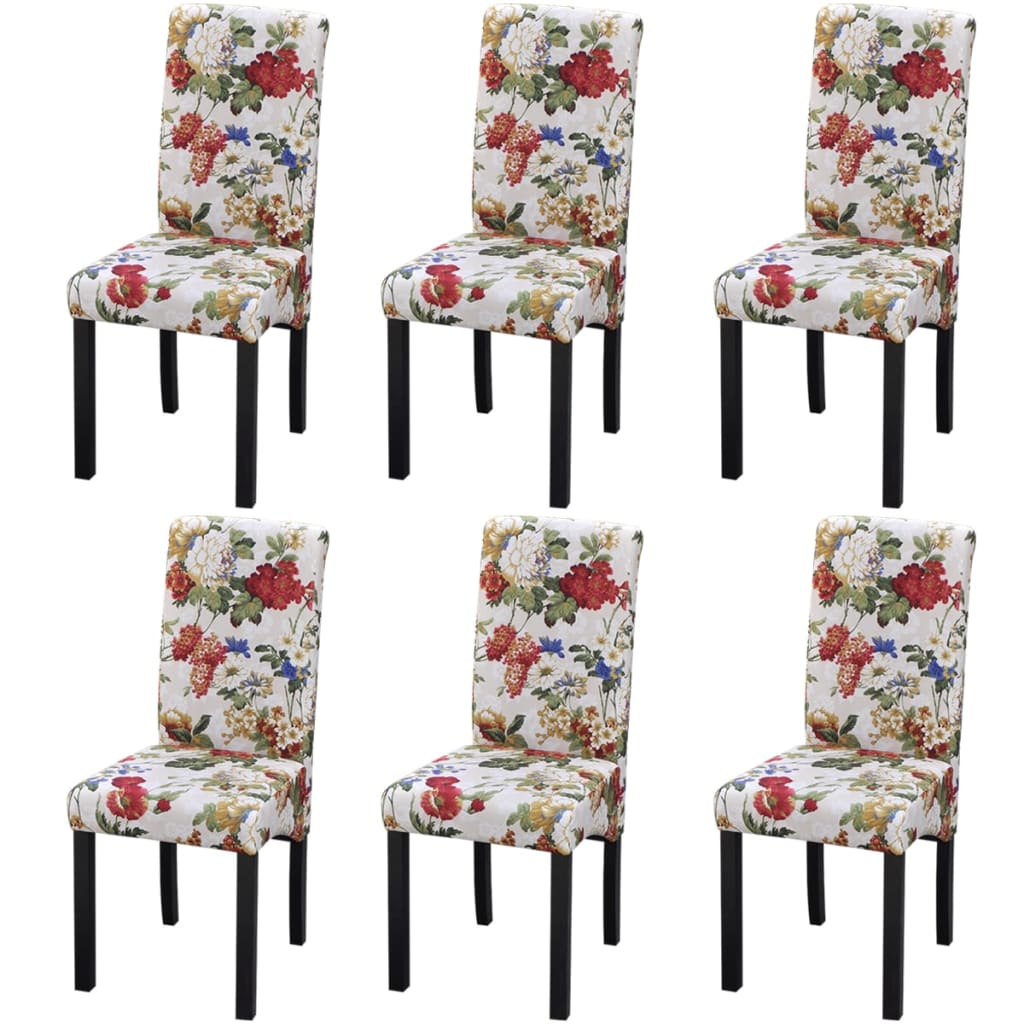 Chaises à manger lot de 6 multicolore tissu