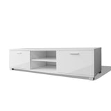 Meuble TV Blanc brillant 140x40,5x35 cm