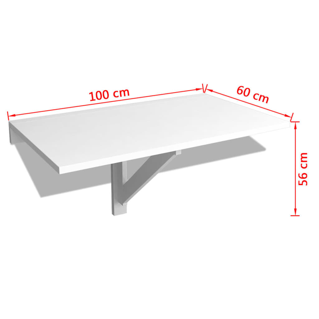 Table murale rabattable Blanc 100x60 cm