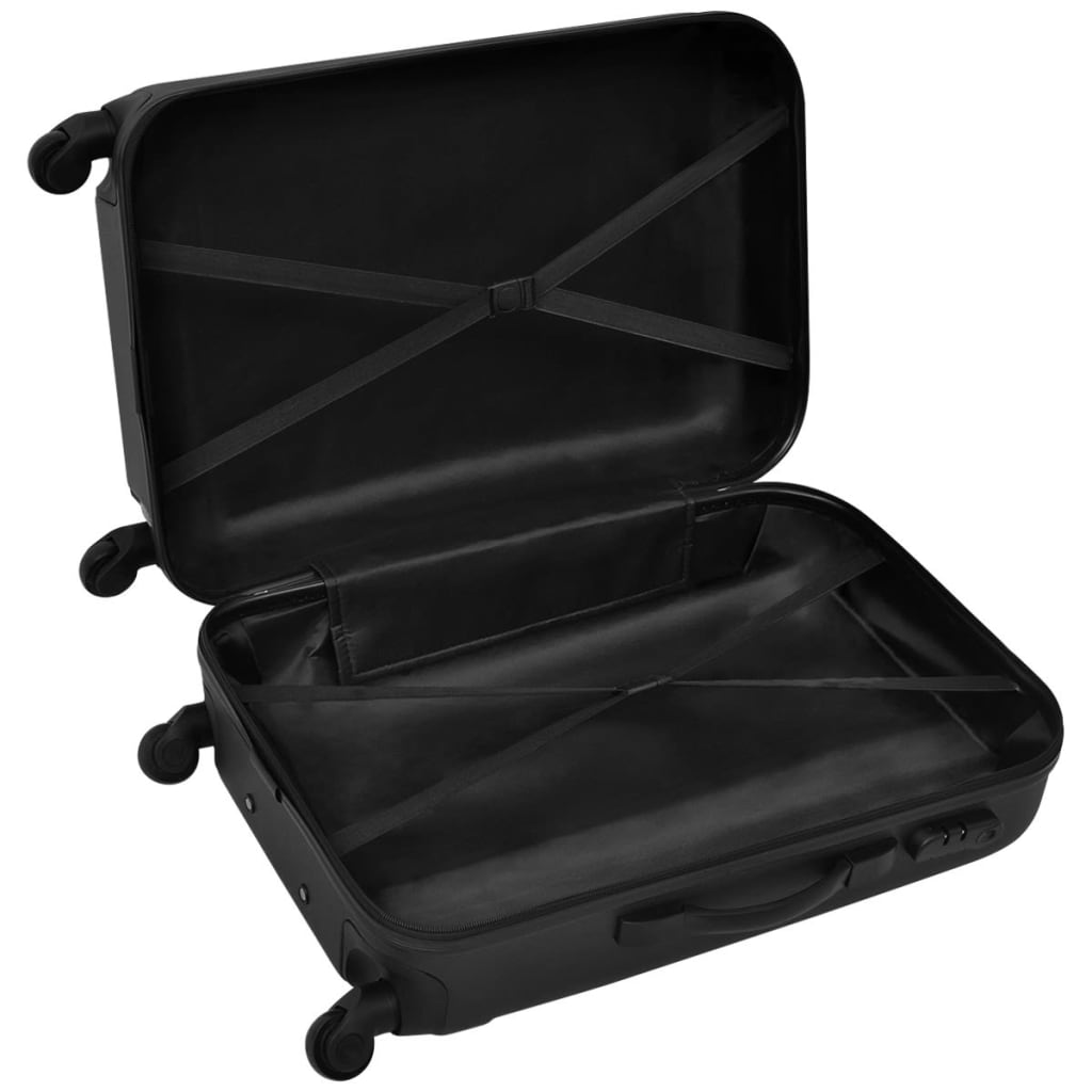 Ensemble de valises rigides 3 pcs Noir 45,5/55/66 cm