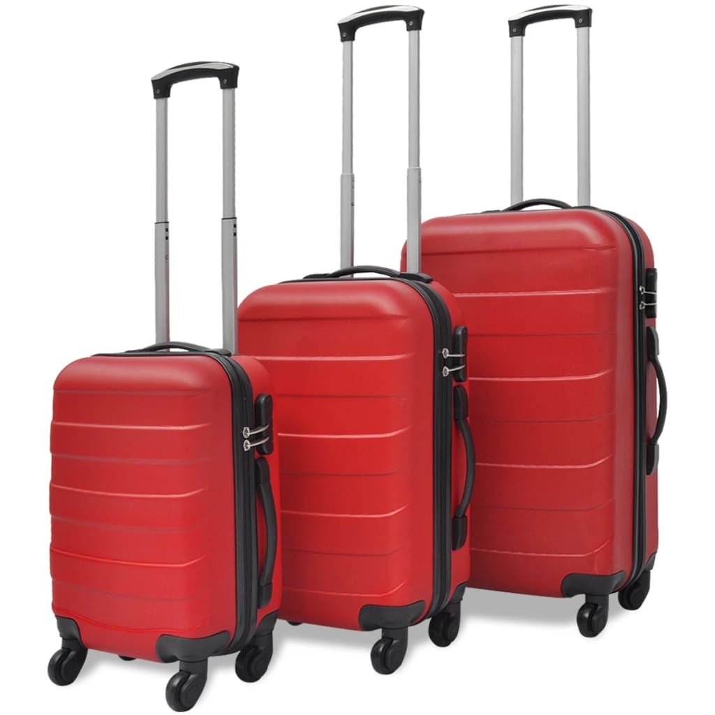 Valise rigide 3 pièces Rouge 45,5/55/66 cm