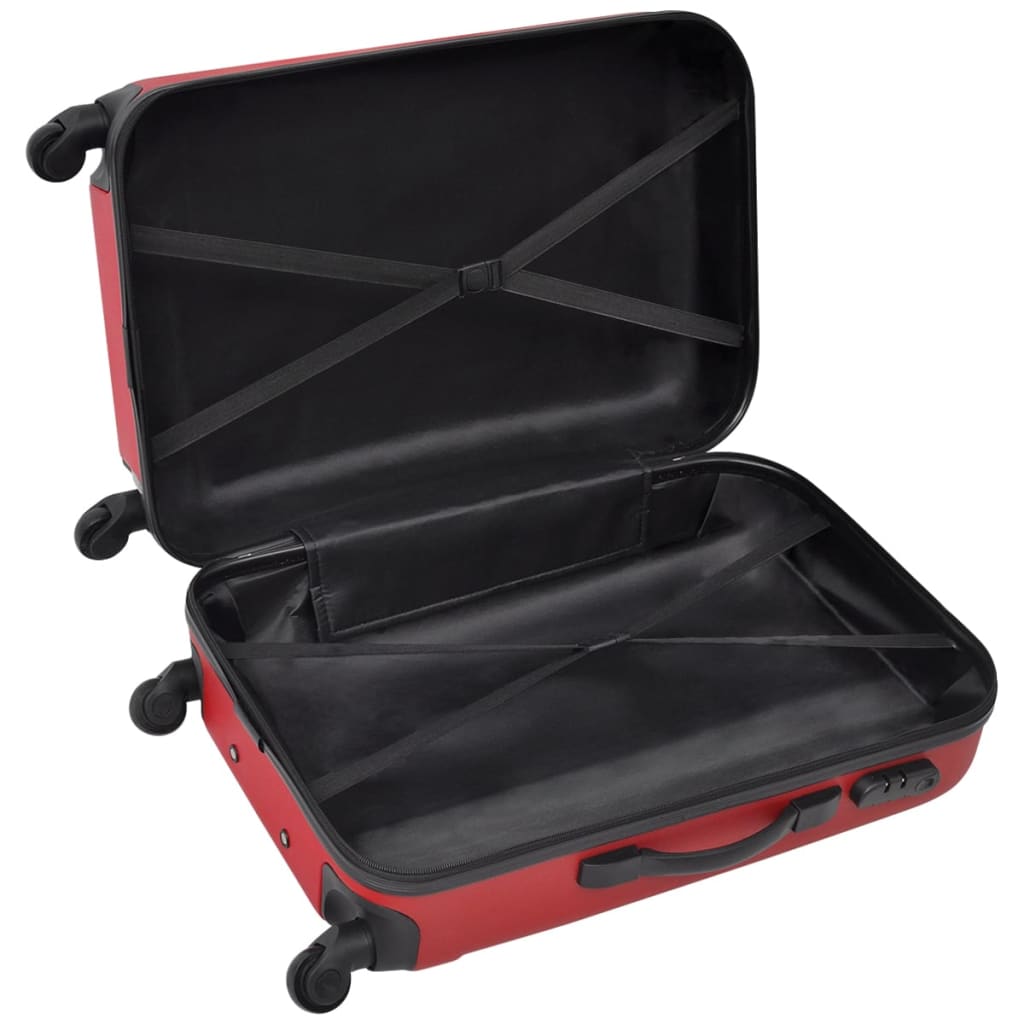 Valise rigide 3 pièces Rouge 45,5/55/66 cm