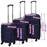 Valise rigide 3 pièces Bleu 45,5/55/66 cm