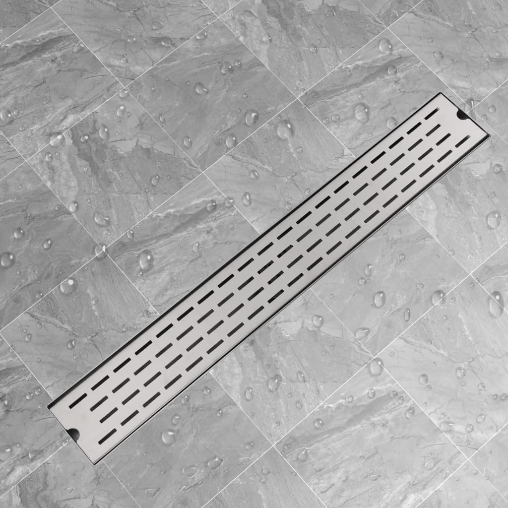 Drain de douche linéaire 830 x 140 mm Acier inoxydable