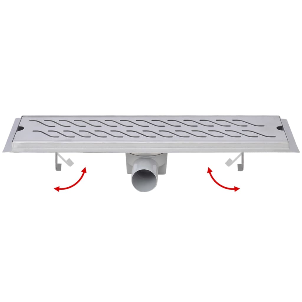 Drain de douche linéaire 530 x 140 mm acier inoxydable