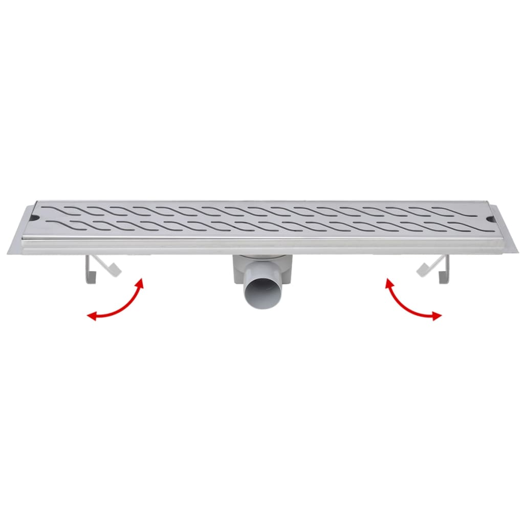 Drain de douche linéaire 630 x 140 mm Acier inoxydable