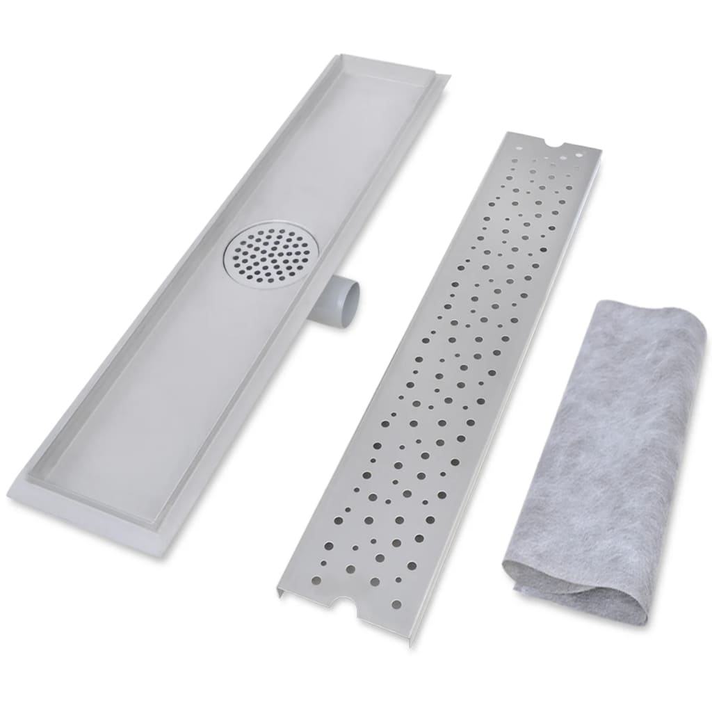 Drain de douche linéaire 630x140 mm acier inoxydable