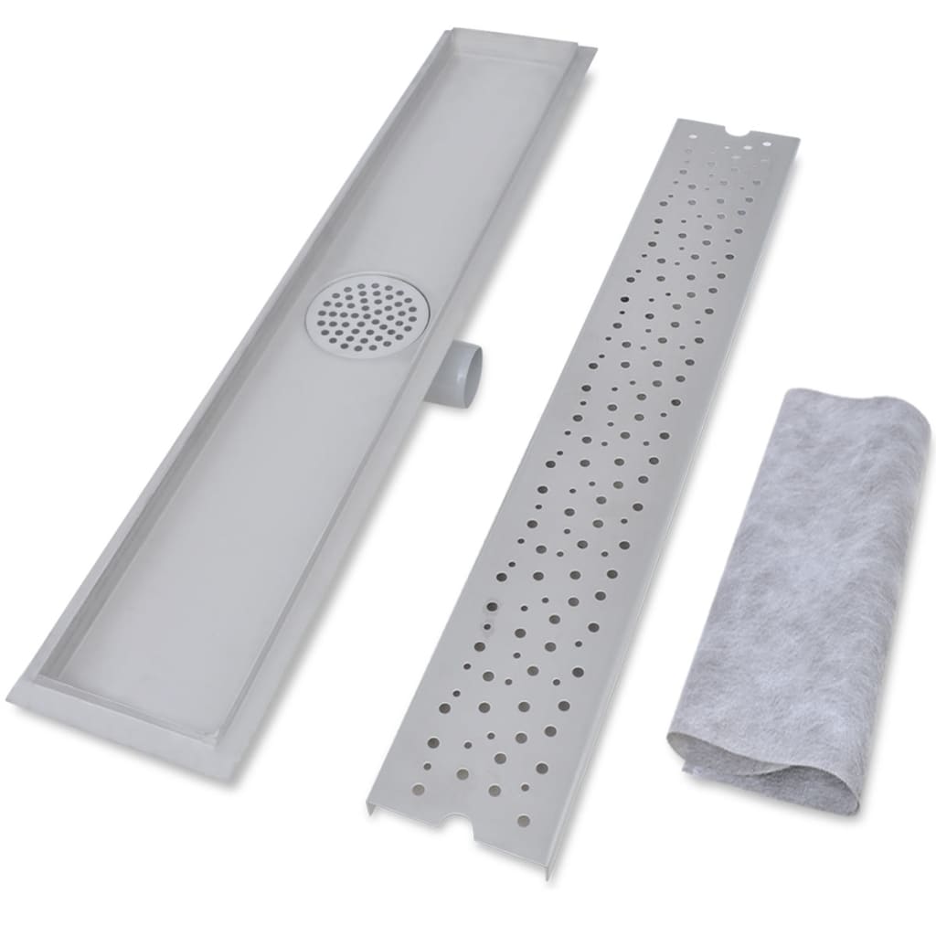 Drain de douche linéaire 730 x 140 mm Acier inoxydable