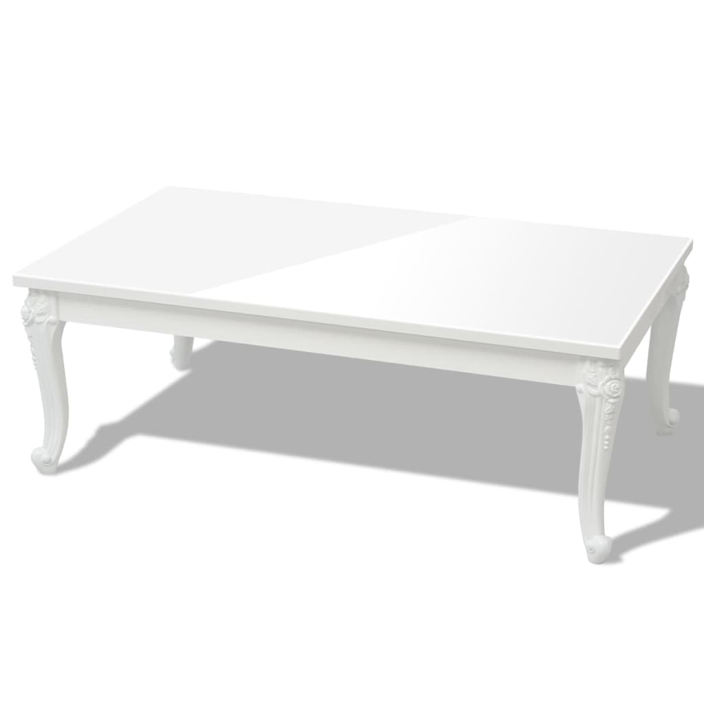 Table basse 115x65x42 cm Blanc brillant