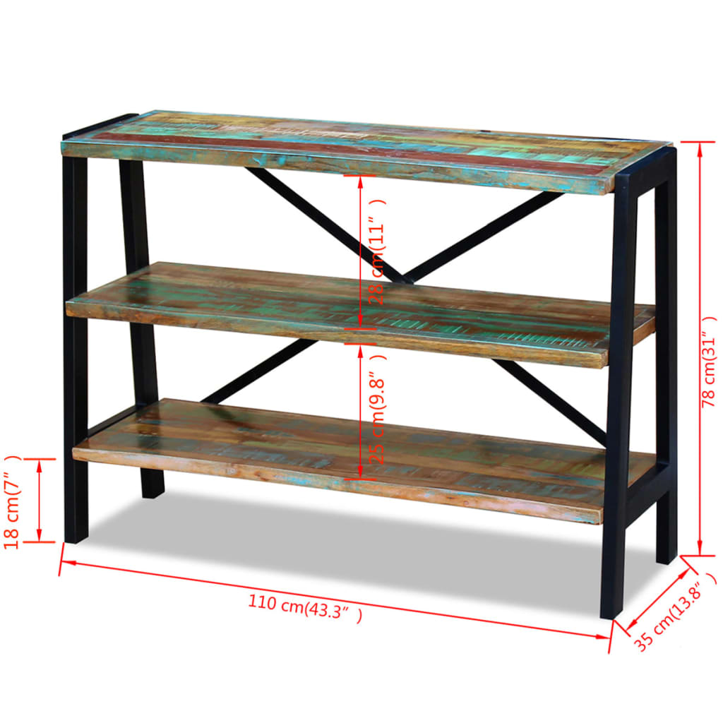 Buffet 3 étagères Bois de récupération massif