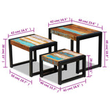 Tables gigognes 3 pcs Bois de récupération massif