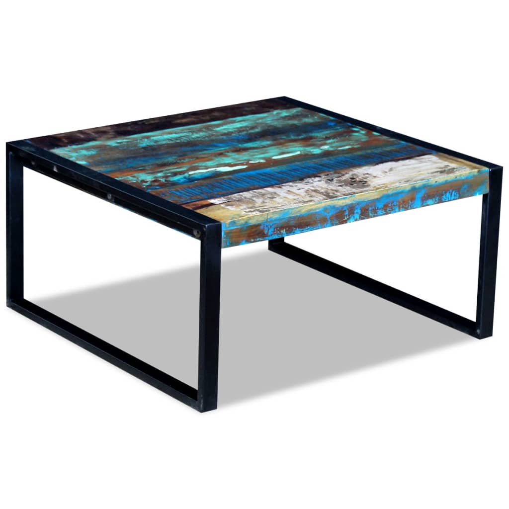 Table basse Bois de récupération massif 80x80x40 cm