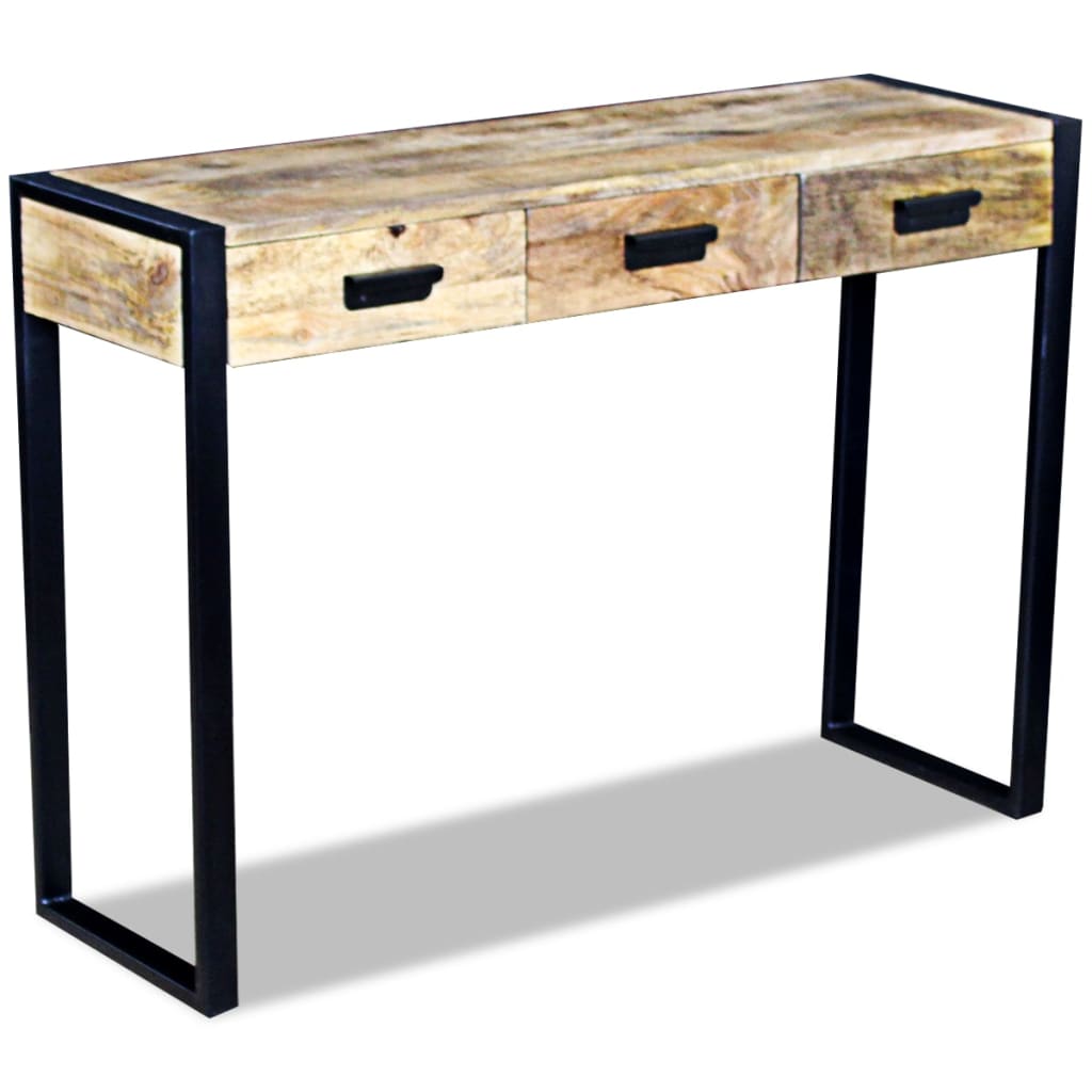 Konsolentisch mit 3 Schubladen Mangoholz 110x35x78 cm