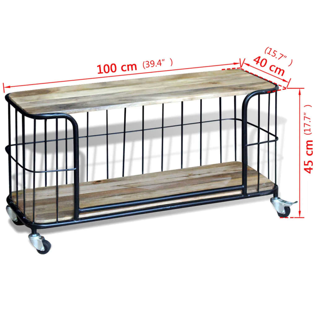 Meuble TV 100x40x45 cm Bois de manguier massif