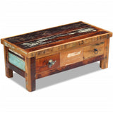 Table basse à tiroirs Bois de récupération 90x45x35 cm