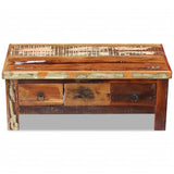 Table basse à tiroirs Bois de récupération 90x45x35 cm