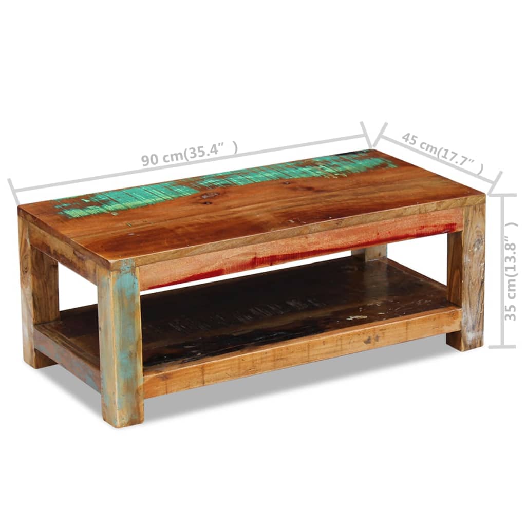 Table basse Bois de récupération massif 90x45x35 cm