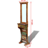 Miroir de couloir bois de récupération massif 47x23x180 cm