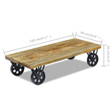 Table basse bois de manguier 120x60x30 cm