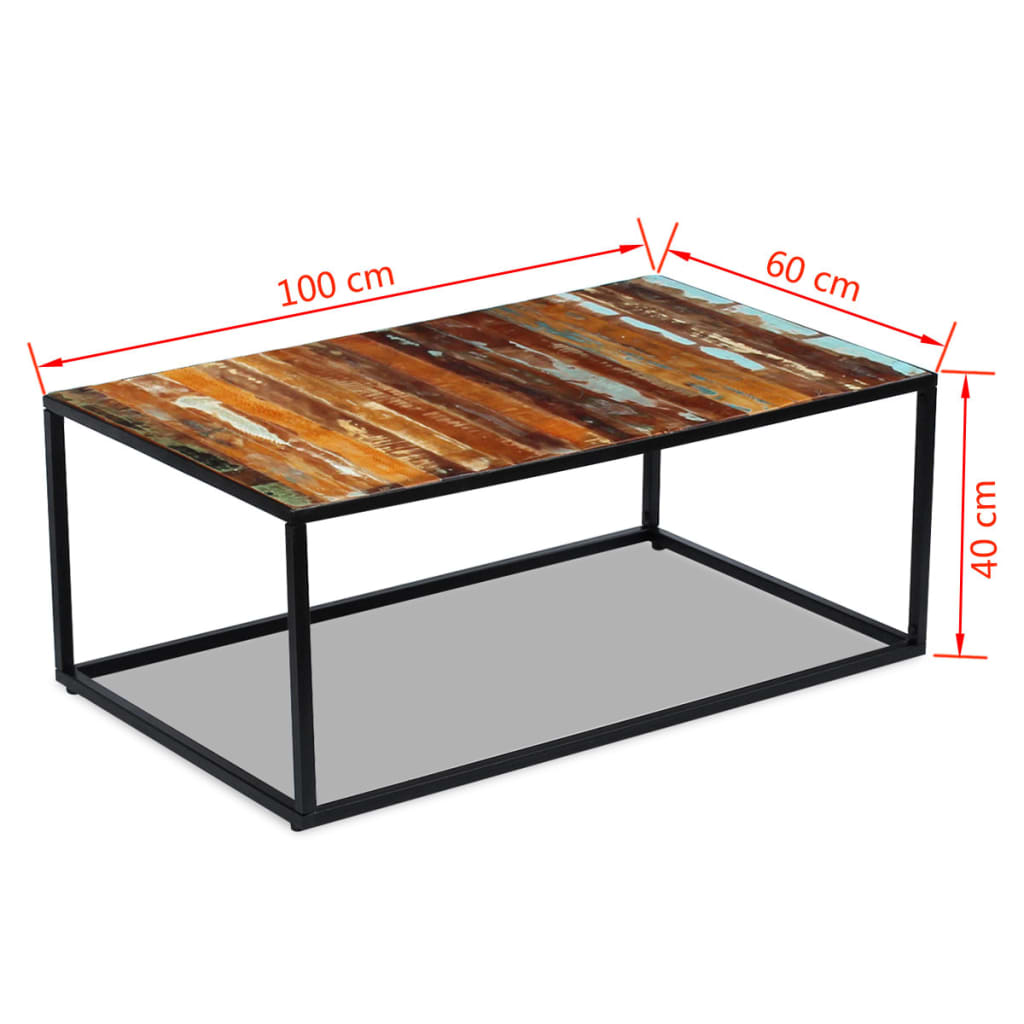 Table basse Bois de récupération massif 100x60x40 cm