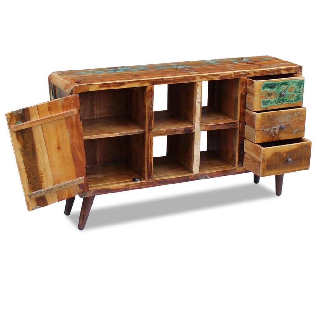 Solid reclaimed wood sideboard 150x40x86 cm