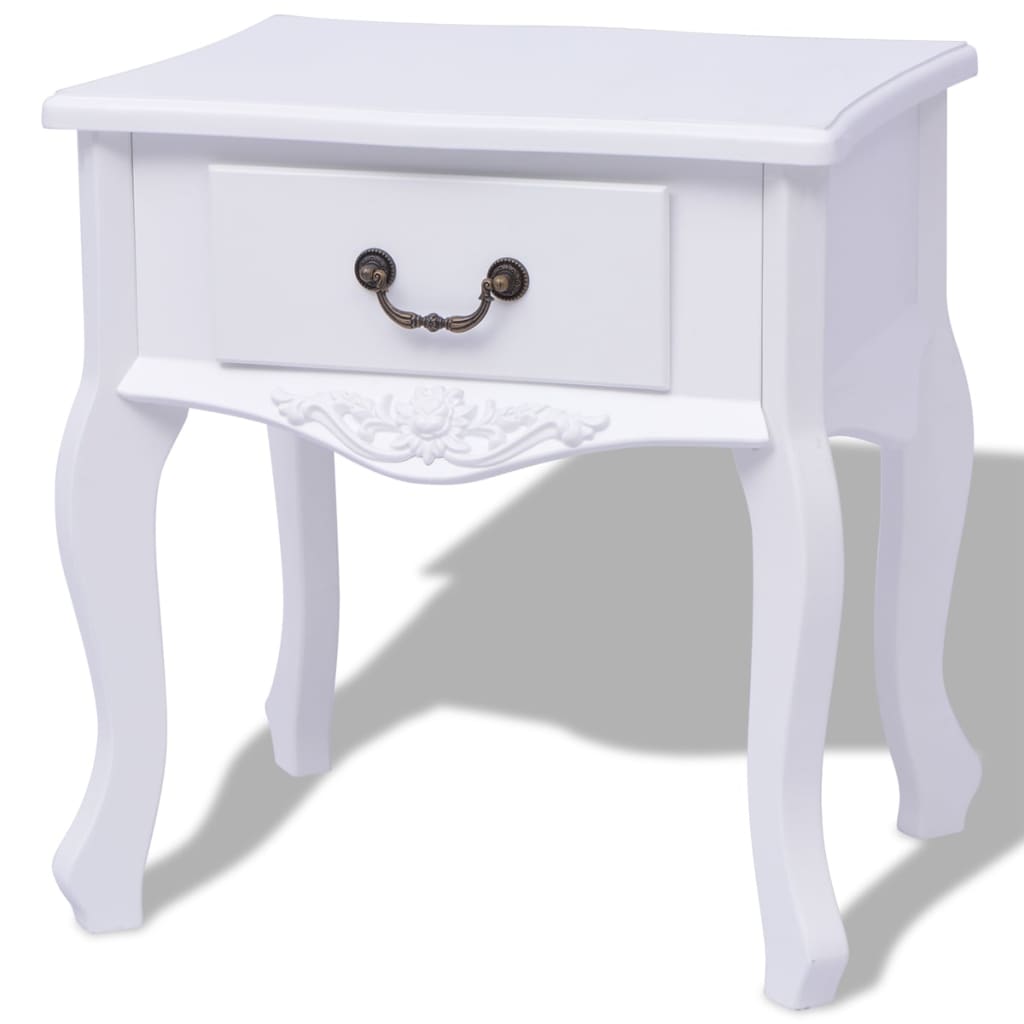 Table de chevet 2 pcs MDF Blanc