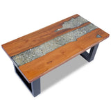 Table basse Teck Résine 100x50 cm