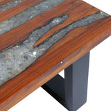 Table basse Teck Résine 100x50 cm