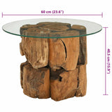 Table basse Bois flottant de teck massif 60 cm