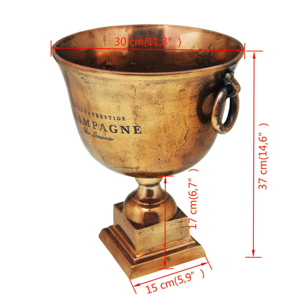 Champagne Cooler Trophy Cup Copper Brown