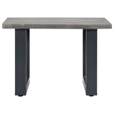 Table basse avec bord naturel Gris 60x60x40 cm Bois d'acacia