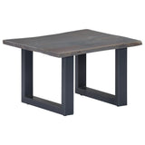 Table basse avec bord naturel Gris 60x60x40 cm Bois d'acacia