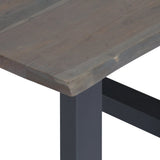 Table basse avec bord naturel Gris 60x60x40 cm Bois d'acacia