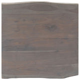 Table basse avec bord naturel Gris 60x60x40 cm Bois d'acacia