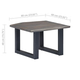 Table basse avec bord naturel Gris 60x60x40 cm Bois d'acacia