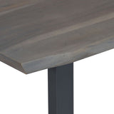 Table basse avec bord naturel Gris 115x60x40 cm Bois d'acacia