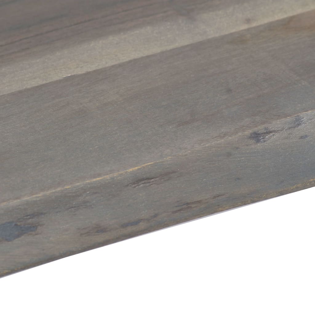 Table basse avec bord naturel Gris 115x60x40 cm Bois d'acacia