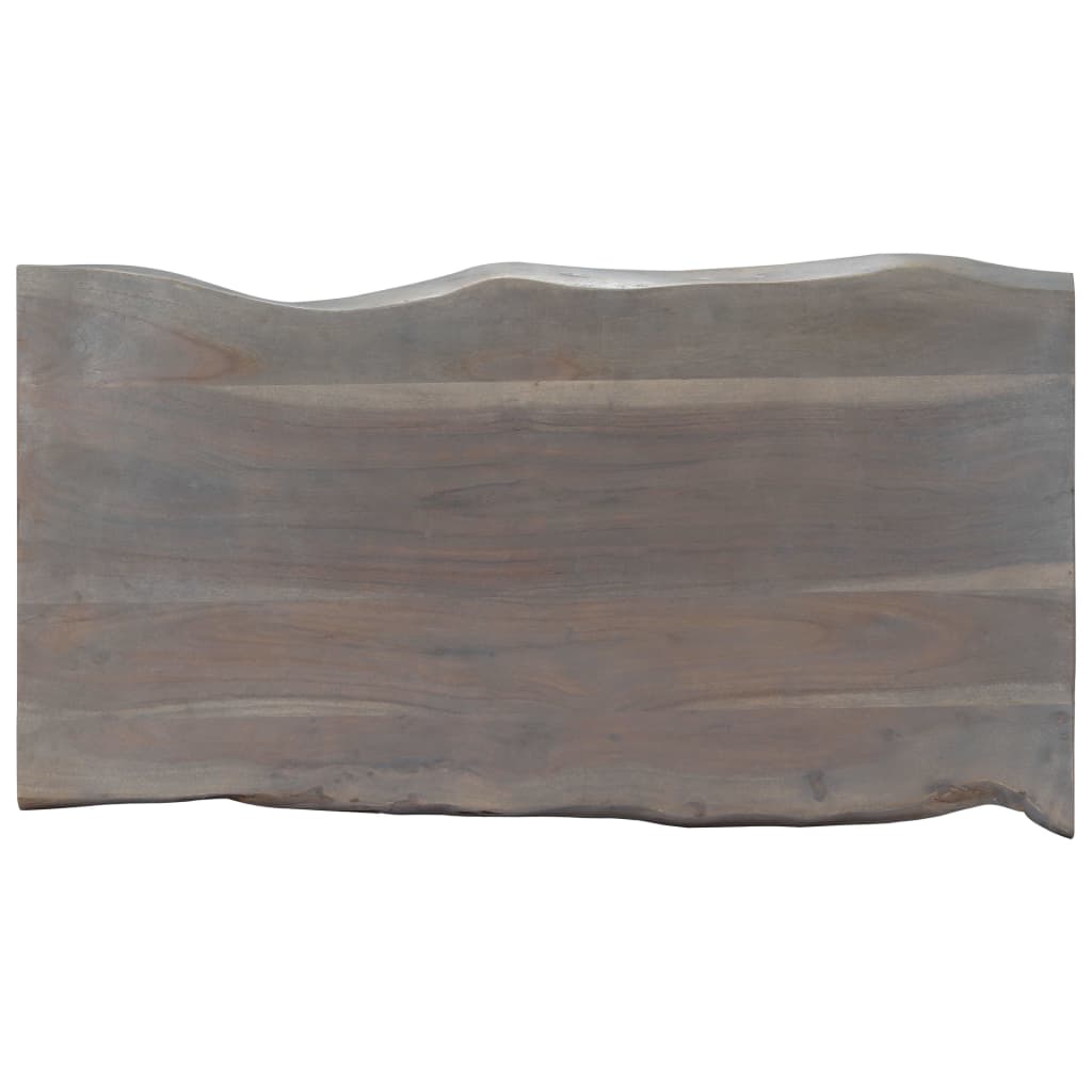 Table basse avec bord naturel Gris 115x60x40 cm Bois d'acacia